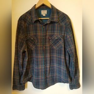 Levi’s Authentic Jeanswear Vintage Pearl Snap Western Shirt Rodeo Cowboy XLarge.